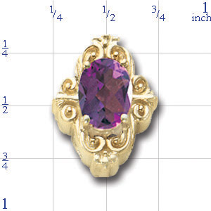 AC264 14K AMETHYST SLIDE 